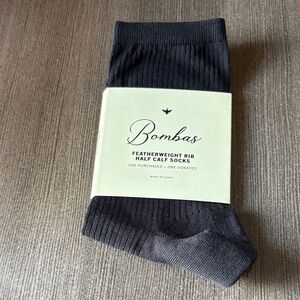 Bombas Featherweight Rib Half Calf Socks in Black